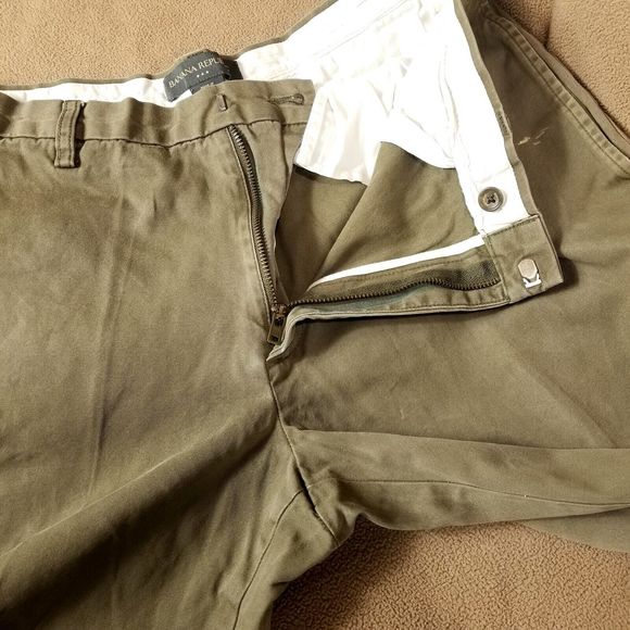 BANANA REPÚBLIC Pants Mens 33×32 Chino & Khakis Flat front - Picture 5 of 9
